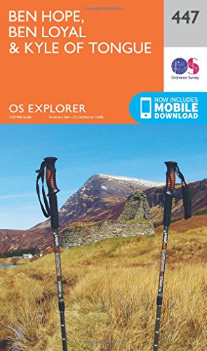 OS Explorer Map (447) Ben Hope, Ben Loyal and Kyle of Tongue (OS Explorer Paper Map)