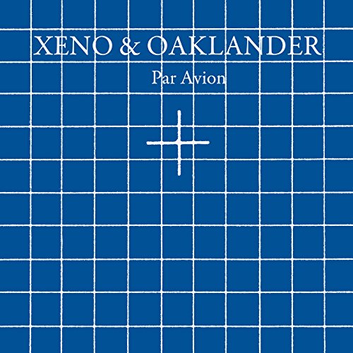 Blue grid background with white text: “Xeno & Oaklander - Par Avion”.
