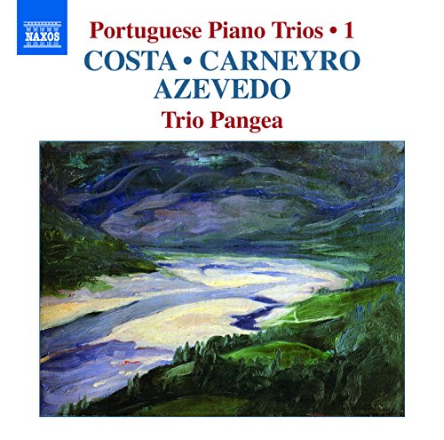 CD cover for "Portuguese Piano Trios • 1" featuring landscape painting.