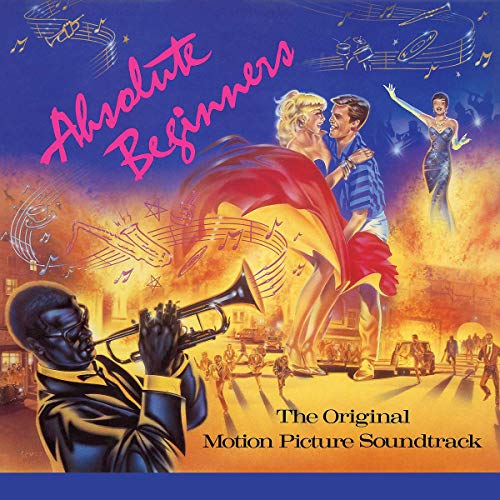 CD cover for “Absolute Beginners” soundtrack, featuring musicians and dancers.