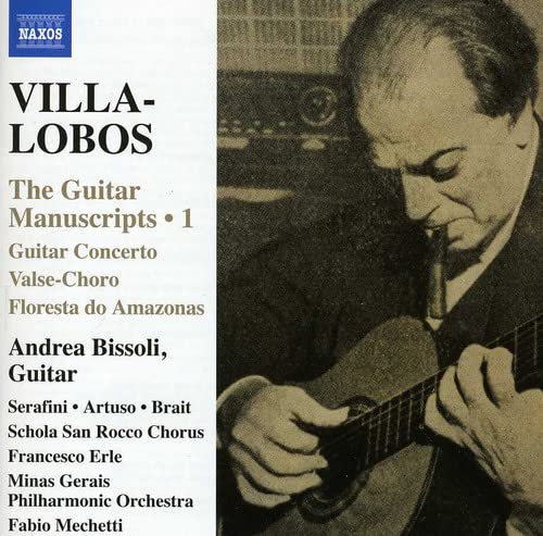 CD cover featuring guitarist Andrea Bissoli and text “Villa-Lobos.”