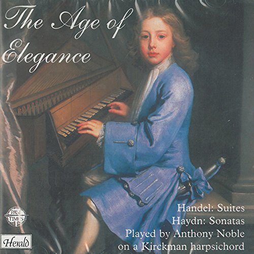 CD cover featuring a young boy with a harpsichord, "Age of Elegance.
