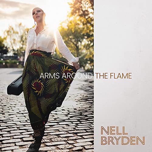 CD cover for Nell Bryden’s “Arms Around The Flame,” featuring a woman.