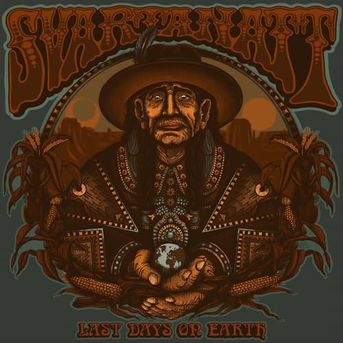 Album cover for Svartanatt’s “Last Days On Earth” featuring a Native American portrait.