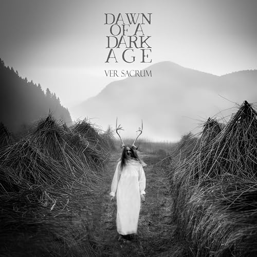 Black and white album cover with a figure in a field, antlers visible.