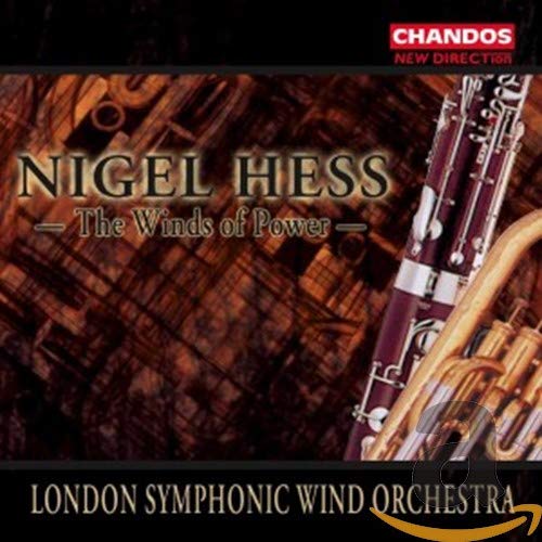 CD cover for Nigel Hess' "Winds of Power" featuring woodwind instruments.