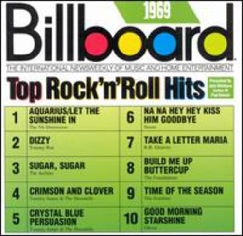 CD cover for “Billboard Top Rock ‘n’ Roll Hits: 1969” with song list.