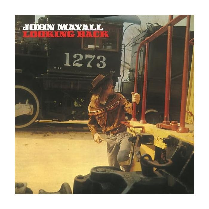 John Mayall album cover: man with hat near a steam train.