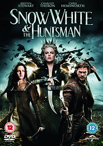 DVD cover for Snow White & The Huntsman, featuring Kristen Stewart and Chris Hemsworth.