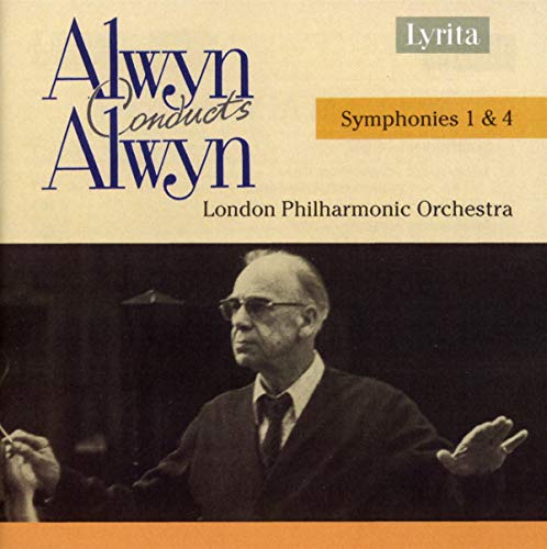 CD cover featuring portrait of composer William Alwyn conducting.
