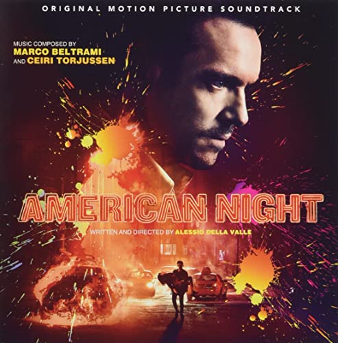 CD cover for “American Night” soundtrack featuring a man’s face and city scene.