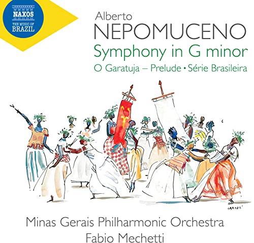 CD cover featuring sketched figures and text: Alberto Nepomuceno symphony.