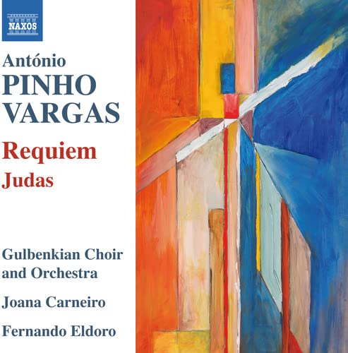 CD cover for Pinho Vargas’ “Requiem/Judas” with abstract art.