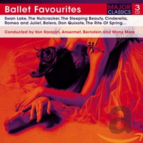 CD cover for “Ballet Favourites” featuring dancers in red lighting.