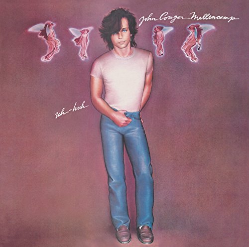 Album cover for John Mellencamp’s “Uh-Huh” featuring a man and figures.