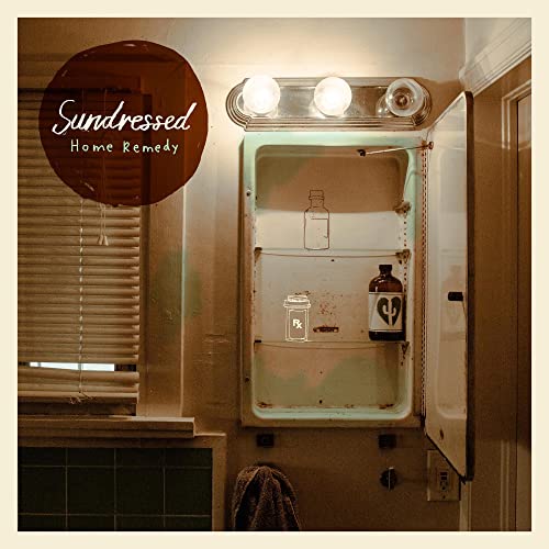 CD cover: bathroom medicine cabinet with bottles and blinds.