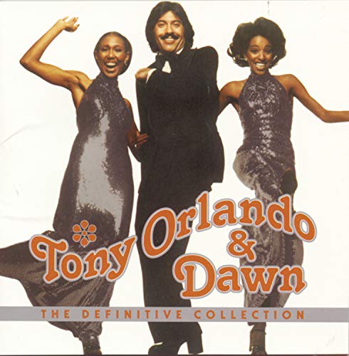 Orlando, Tony & Dawn album cover featuring three smiling performers in sparkly outfits.