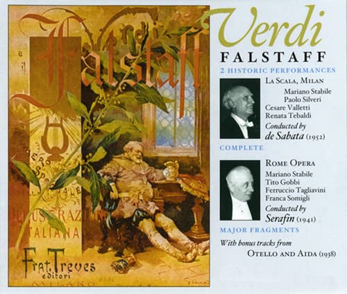 CD cover for Verdi’s *Falstaff* with portraits and painting of a man.