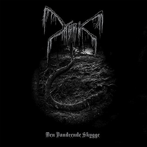 Black and white album cover with distorted, thorny logo and eerie landscape.