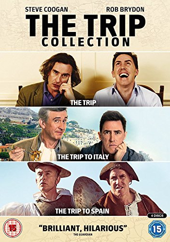 DVD cover for "The Trip Collection" featuring Steve Coogan and Rob Brydon.