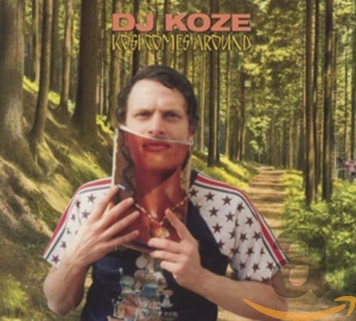 CD cover for DJ Koze’s “KOSI COMES AROUND” featuring a man in a forest.