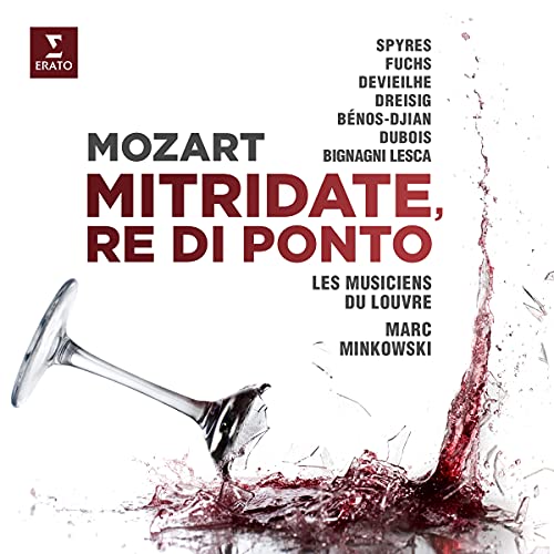 CD cover for Mozart’s *Mitridate, rè di Ponto* featuring a broken wine glass.