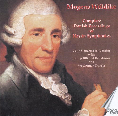 CD cover featuring a portrait of composer Joseph Haydn in a powdered wig.