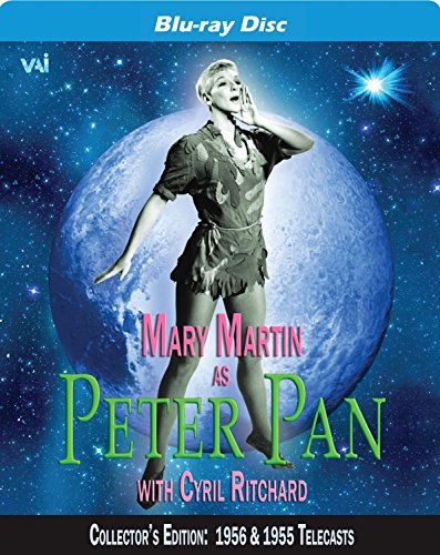 Blu-ray cover for "Peter Pan" featuring Mary Martin as Peter Pan.