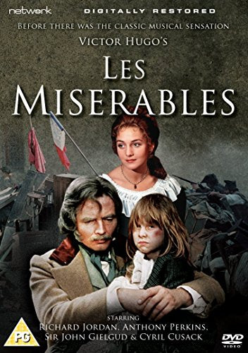 DVDLest Miserables DVD cover featuring a man, womanL a woman, and a young girl.