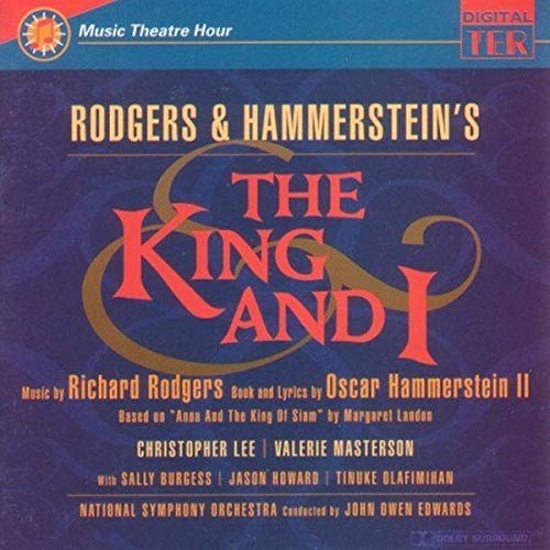 CD cover for “The King and I” original cast recording, blue background.