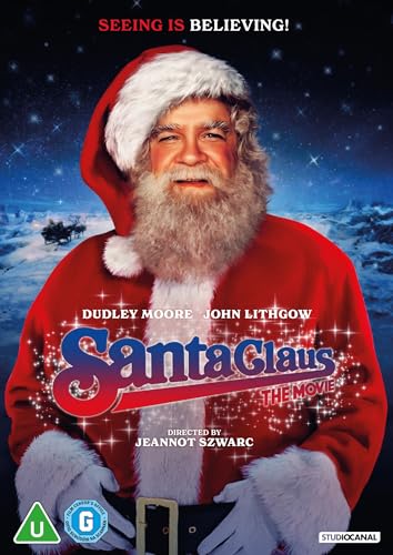 DVD cover for "Santa Claus: The Movie" featuring Dudley Moore as Santa.
