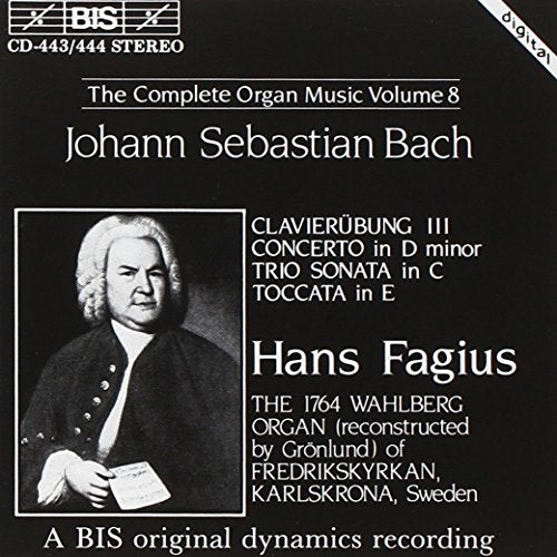 CD cover featuring portrait of Johann Sebastian Bach and Hans Fagius.