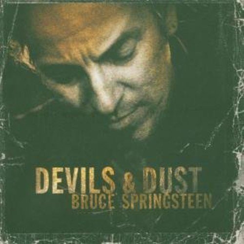 Bruce Springsteen album cover, "Devils & Dust," with a shadowed portrait.