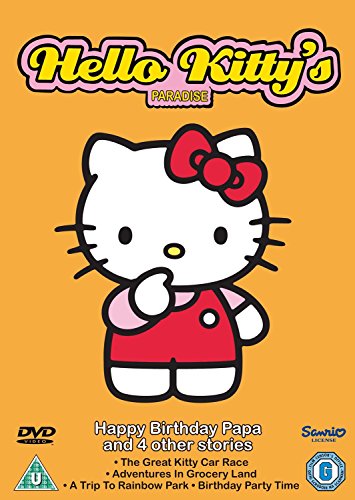 Hello Kitty DVD cover with orange background and character illustration.