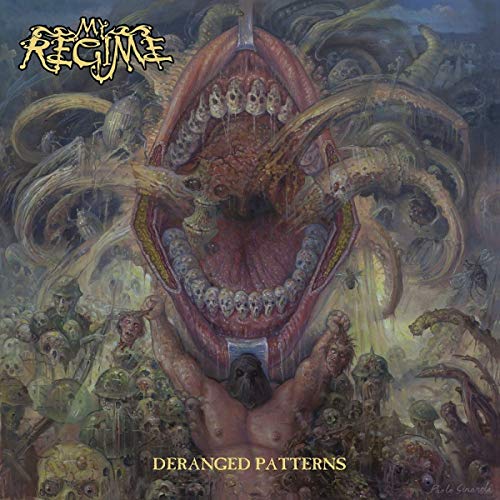Album cover: grotesque, detailed illustration of an open mouth and monstrous figures.