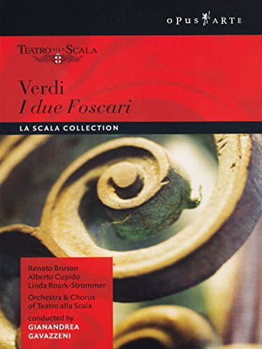 DVD cover for Verdi’s opera *I Due Foscari* with ornate gold detail.