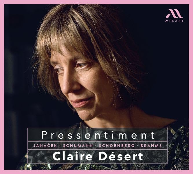 CD cover featuring a portrait of singer Claire Désert in pink tones.