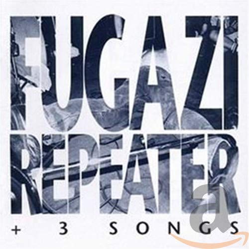 Fugazi “Repeater + 3 Songs” CD cover with layered, distorted text.