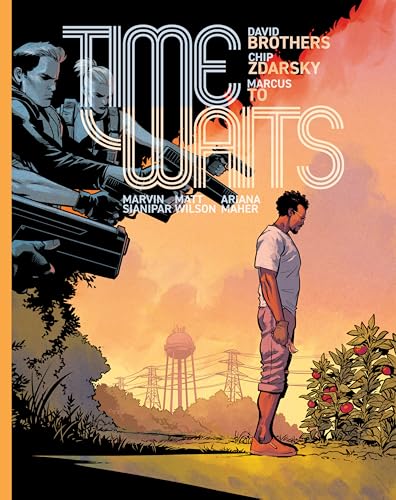 Comic book cover showing armed figures looming over a man standing in a garden.