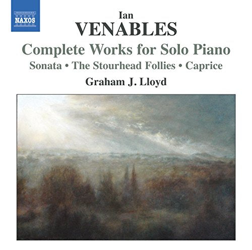 CD cover for Ian Venables’ complete solo piano works, with seascape.