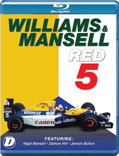 Blu-ray cover for "Williams & Mansell: Red 5" featuring a Formula 1 car.
