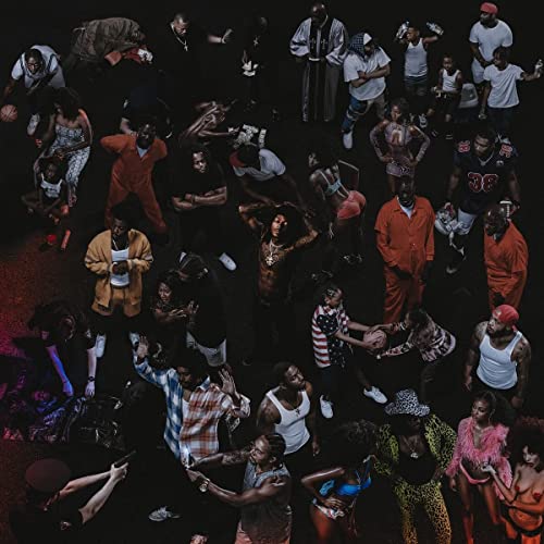Album cover for JID’s “The Forever Story” featuring a large group of people.