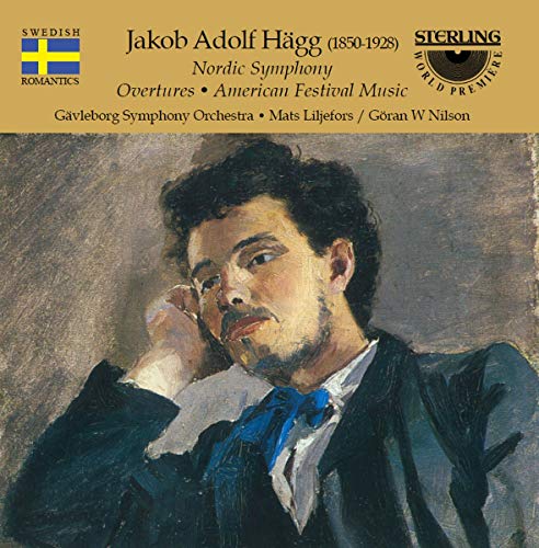 CD cover featuring a portrait of composer Jakob Adolf Hägg and Swedish flag.