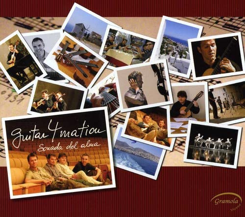 CD cover with collage of musicians playing guitars, titled "Guitar4mation - Sonada del Alma".