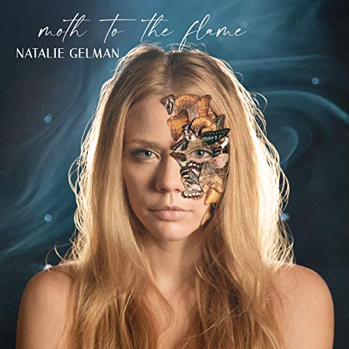 Album cover: Natalie Gelman with moths covering half her face.