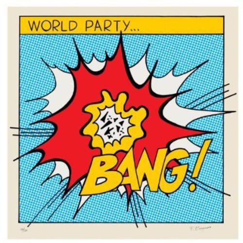 CD cover for World Party’s “Bang!” with comic book explosion art.