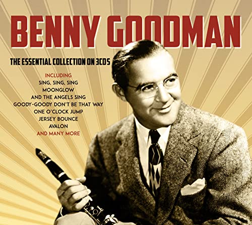 Benny Goodman CD cover featuring a smiling portrait with clarinet.