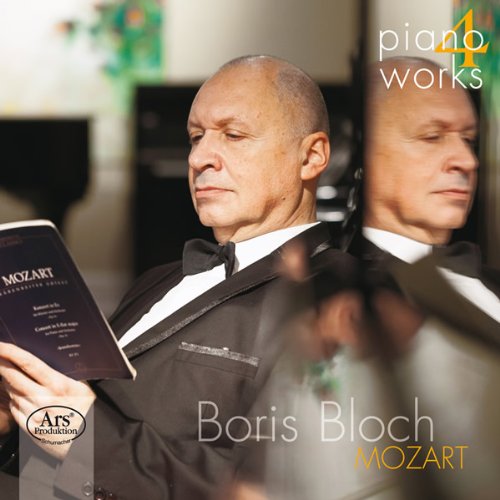 CD cover featuring pianist Boris Bloch and Mozart’s piano works.