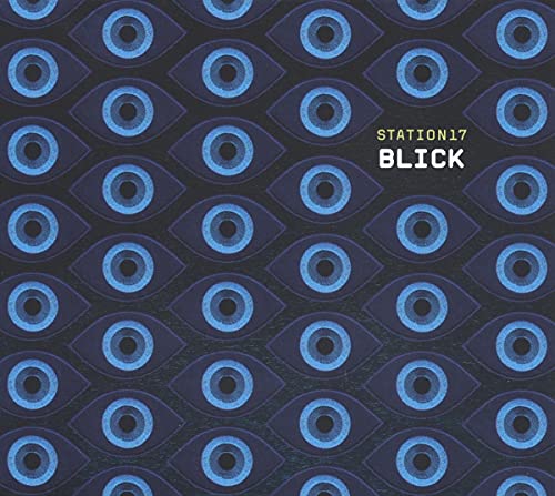 CD cover for “Blick” by Station 17, patterned with blue eyes.