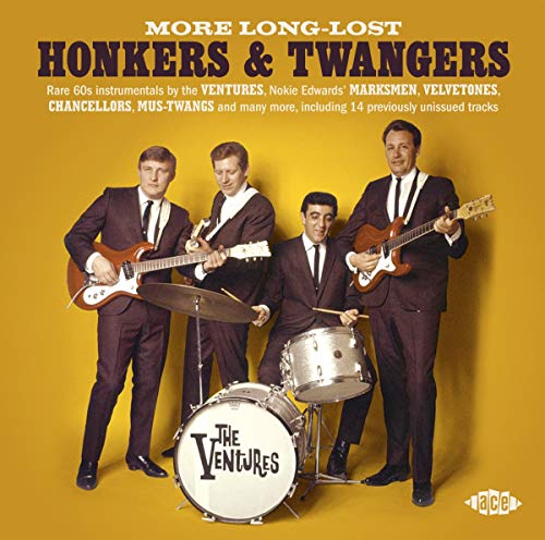 CD cover featuring 1960s band The Ventures in suits with guitars.